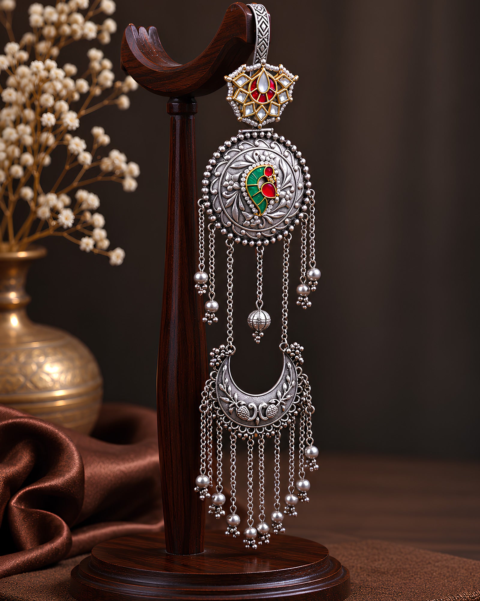 Oxidized Peacock & Crescent Chabi Chhalla