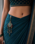 Oxidized Sage Mint Medallion & Chain Tassel Chabi Chhalla