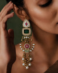 Pashmina Emrald Pearl Kashmiri Earrings