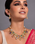 Pastel Gemstone & Pearl Statement Necklace Set