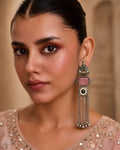 Pastel Stone & Chain Tassel Earrings