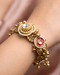 Pearl-Accented Kundan & Meenakari Kada