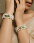 Pearl-Wrapped Multi-Layer Kundan Bangles