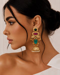 Polychromatic Floral Jhumka Drop Earrings