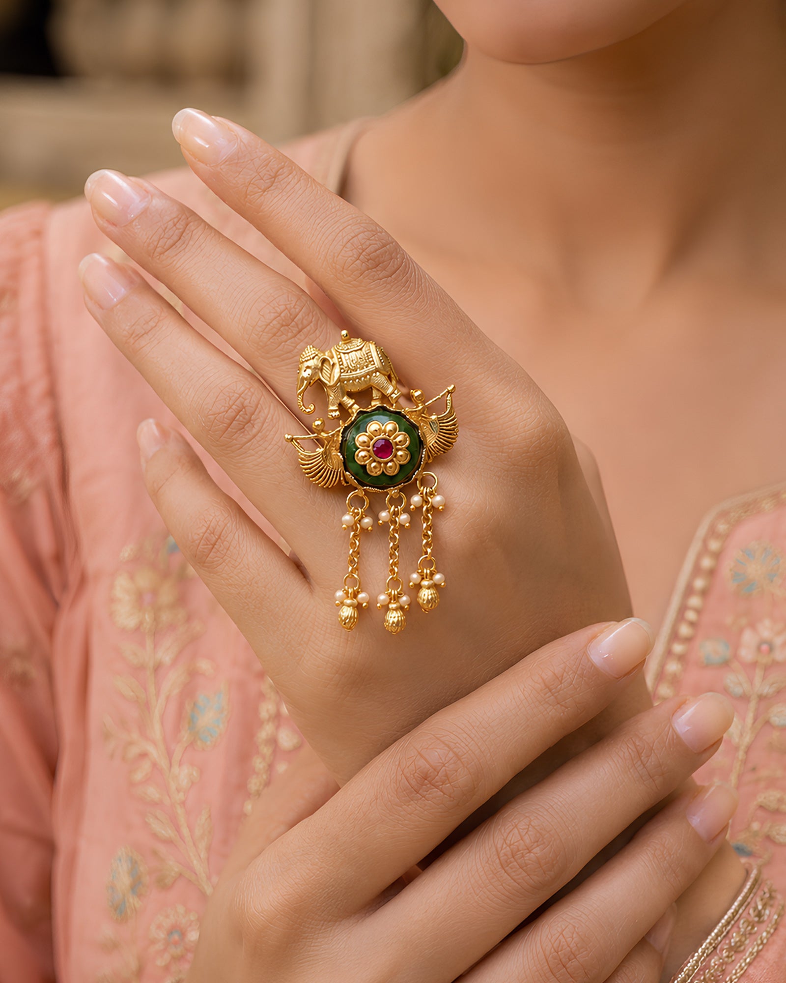 Rajgaj Pearl Heritage Ring