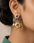 Regal Elephant Motif Statement Earrings