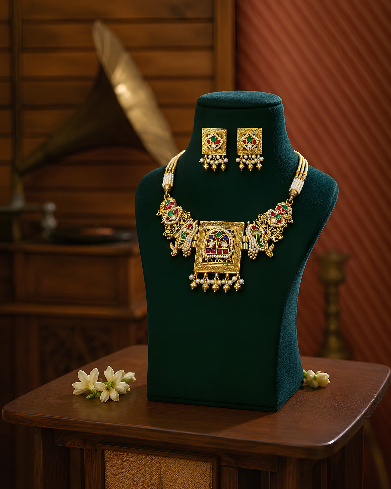 Royal Arch Motif Kundan Statement Necklace