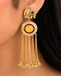 Royal Elephant Medallion & Chain Drop Earrings