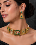 Royal Lotus & Enamel Statement Choker Set