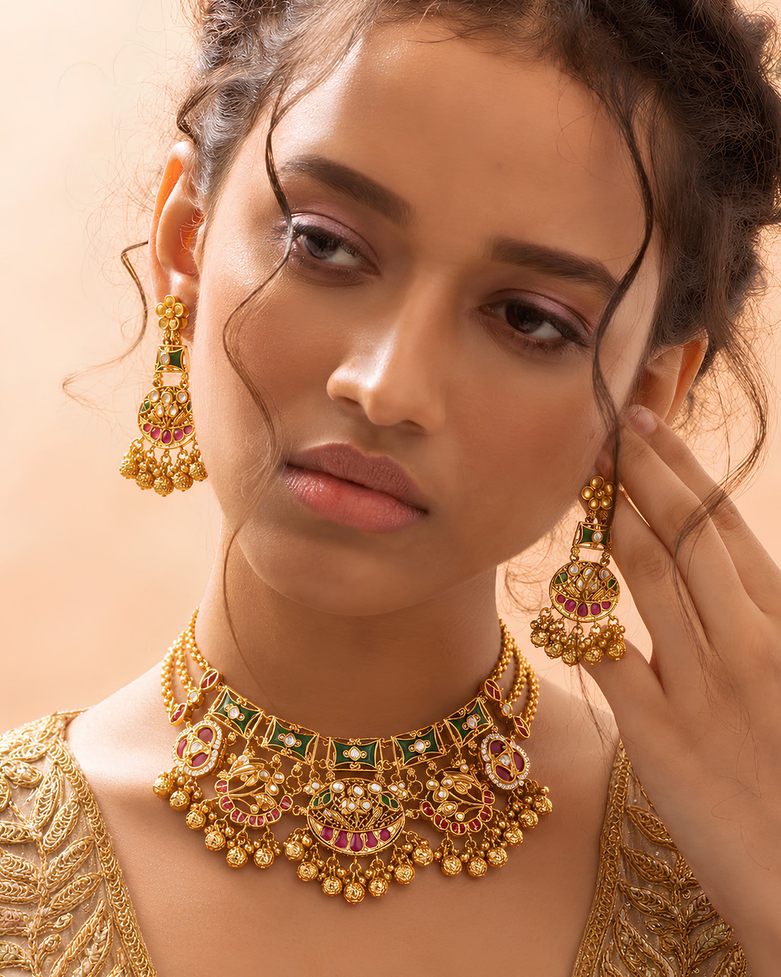 Royal Meenakari & Kundan Gold-Tone Choker Set