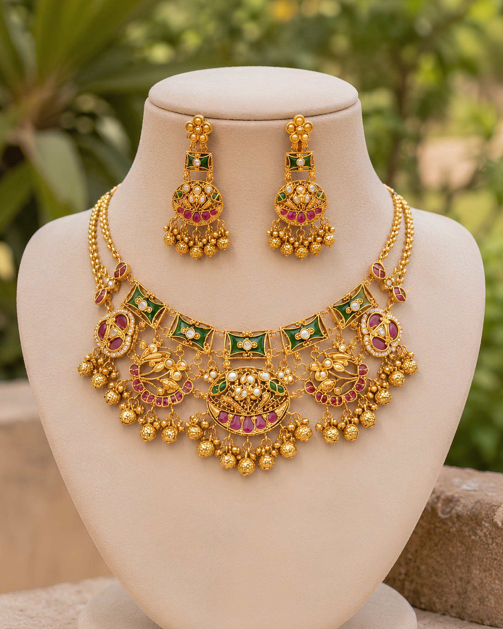 Royal Meenakari & Kundan Gold-Tone Choker Set