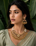 Royal Ruby & Pearl Gold-Tone Necklace Set