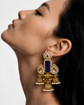 Royal Sapphire Tiered Jhumka Earrings
