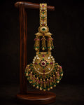 Ruby-Emerald Beaded Pendant Gold-Plated Judapin