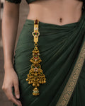 Ruby-Emerald Floral Cluster Gold-Plated Judapin