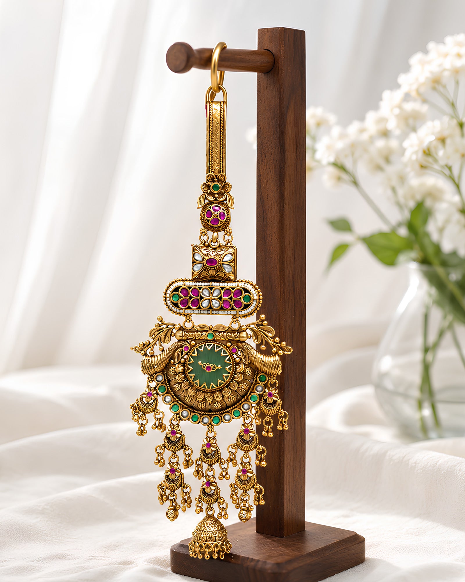 Ruby-Emerald Medallion Gold-Plated Judapin