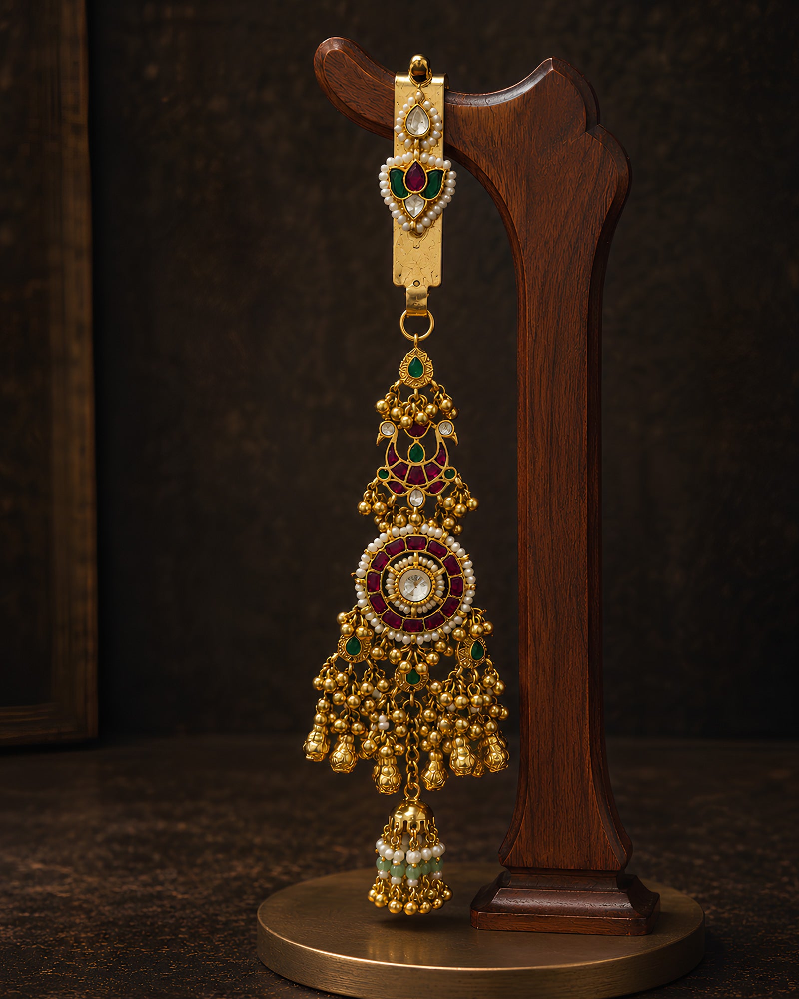 Ruby Sunburst Medallion Gold-Plated Judapin