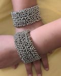 Silver Ball-Beaded Statement Kada
