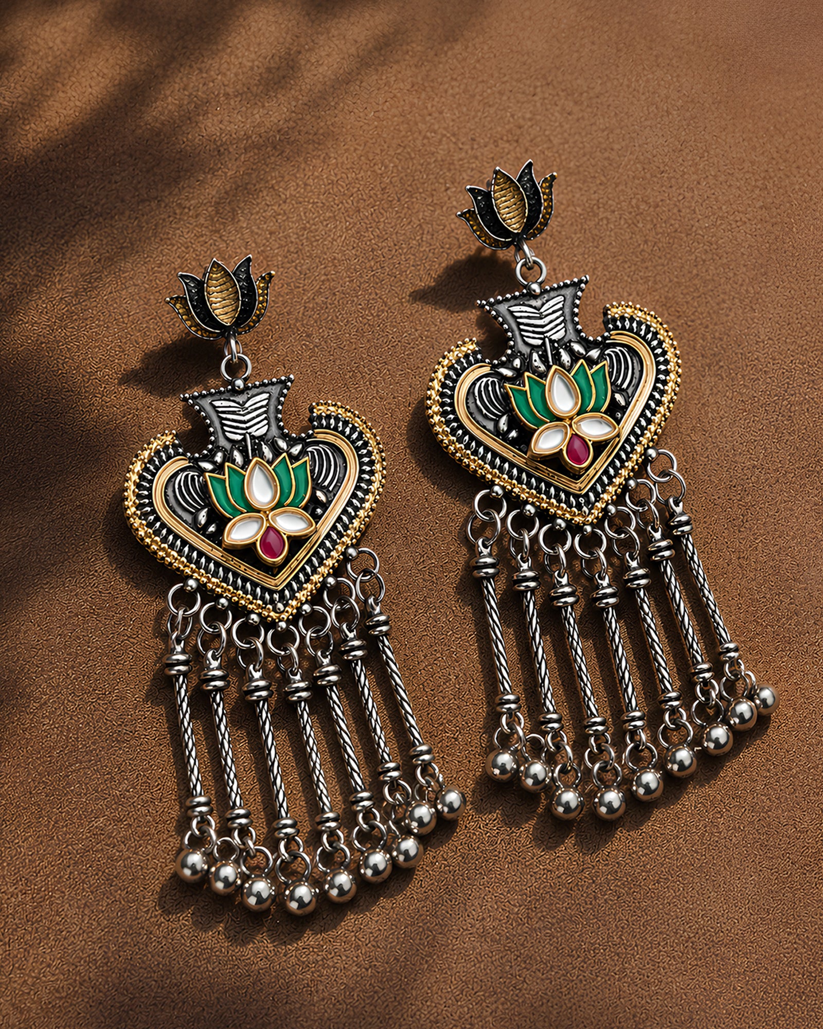 The Royal Lotus Shield Earrings