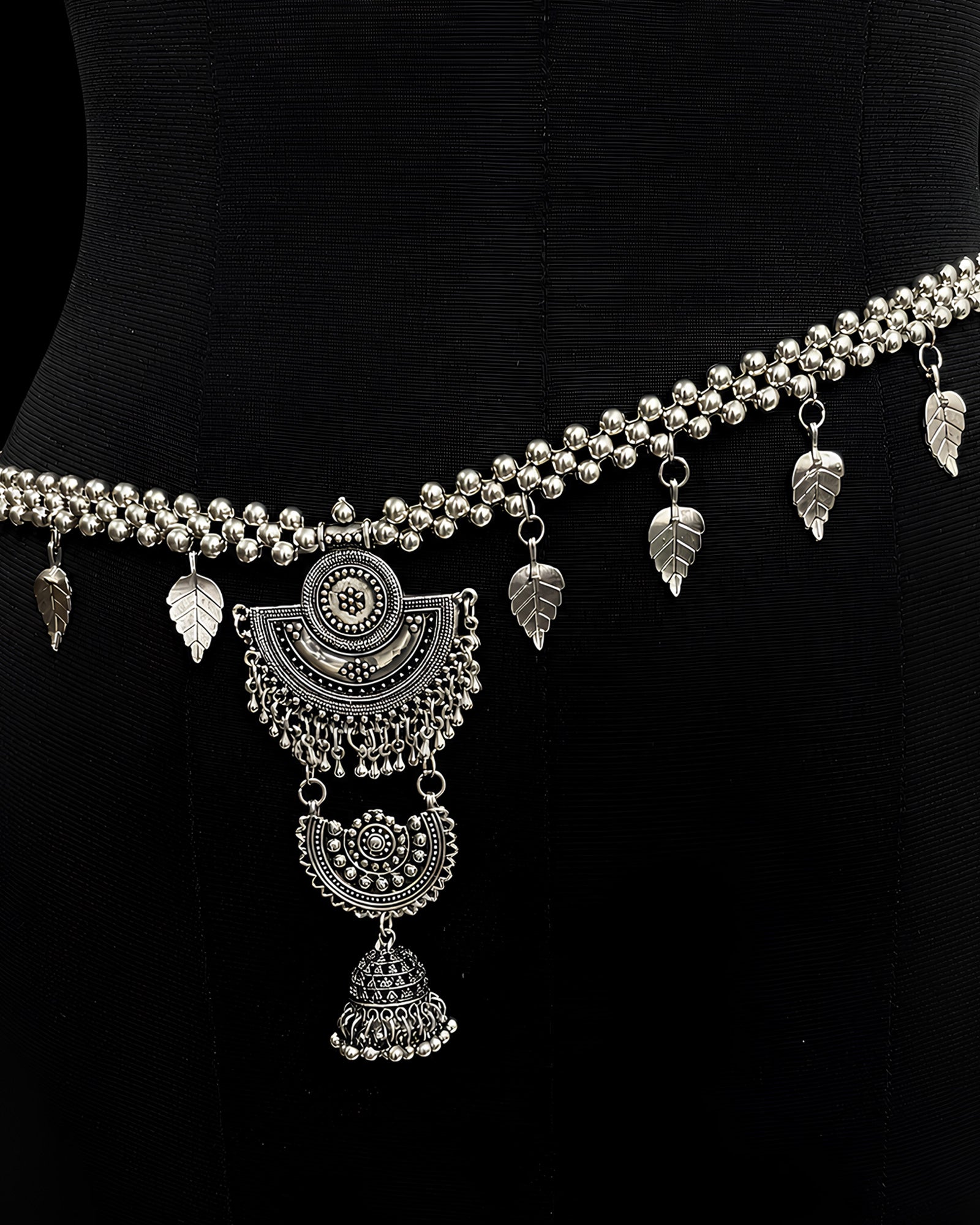 The Sylvara Leaf & Jhumka Kamarbandh