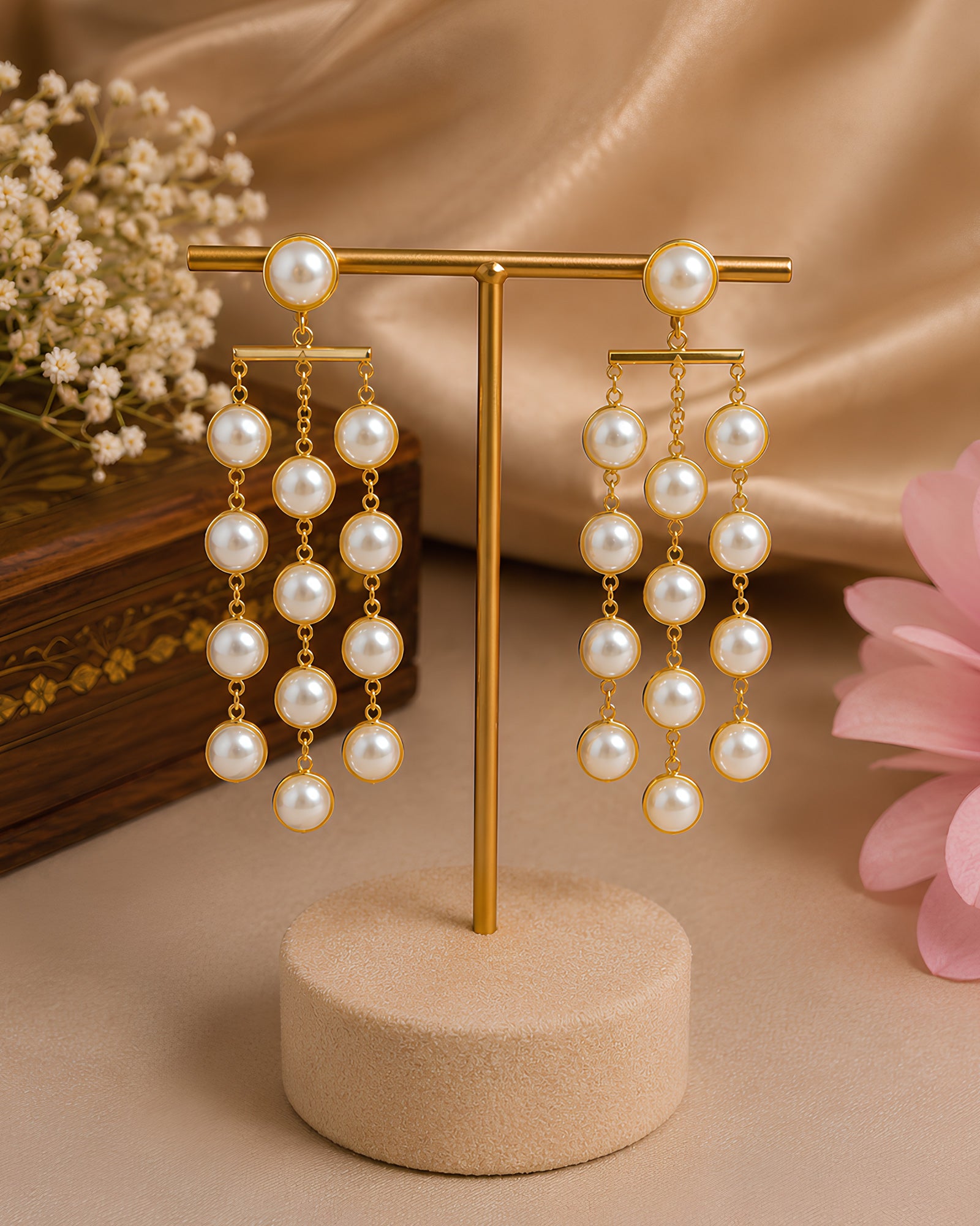 Tiered Luminous Pearl Drop Earrings