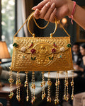 Vintage Gold Carved Lattice Palanquin Motif Bag